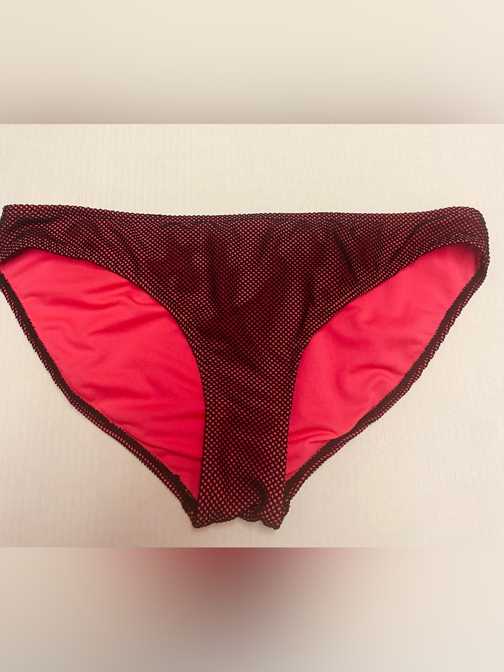 Women’s Pink w Black mesh Reversible Bikini Bottom XL